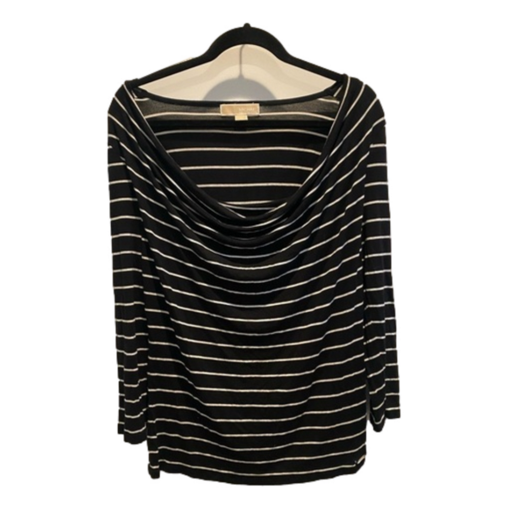 MICHAEL KORS Size M Jersey Stripped 3/4 Sleeve Shirt